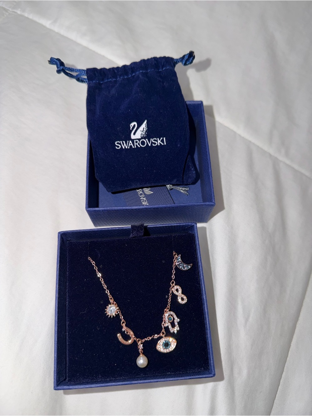 Swarovski Rose Gold Charm Necklace